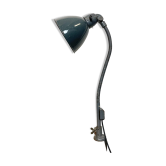 Industrial Grey Enamel Gooseneck Desk Lamp from Siemens, 1950s