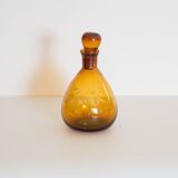 Flacon Bouteille ambrée en verre soufflé