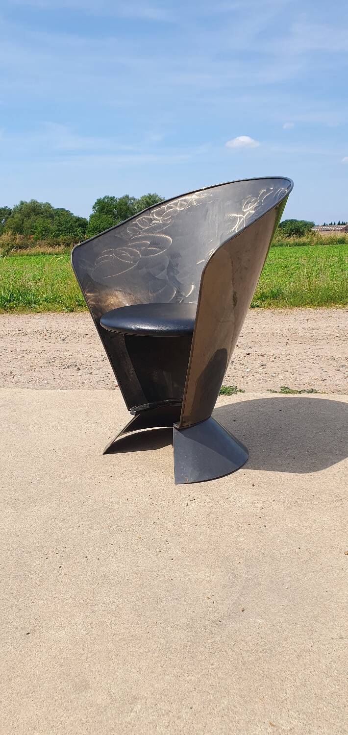 Vintage metal cone chair industrial