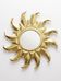 Large handcrafted sun mirror in wood and gilded stucco with gold leaf from the 1970s-80s.
