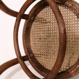 Set of three vintage bentwood bistro chairs – Cane seat – Mismatched