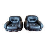 Paire de fauteuils Okay par Adriano Piazzesi, années 1970