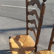 Série de 4 chaises en chêne à haut dossier