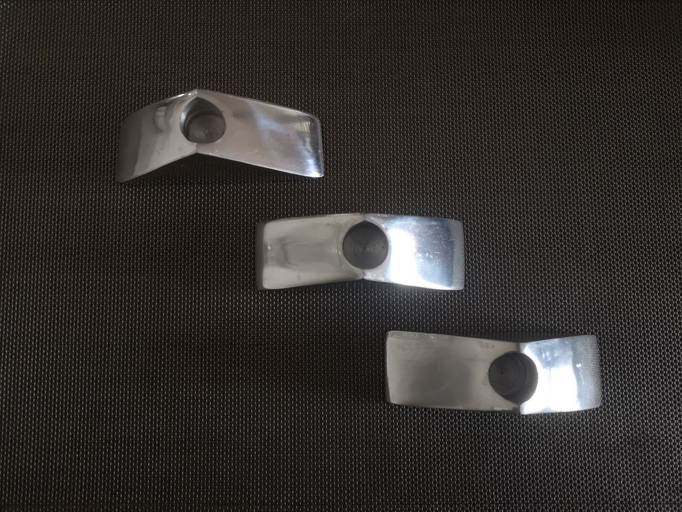 Trio of Scandinavian chrome candle holders - 1970s/80s