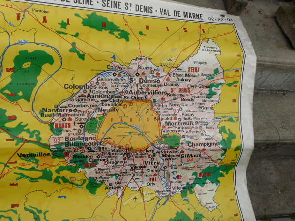 Affiche scolaire N°49  Hatier 1969 Paris et banlieue