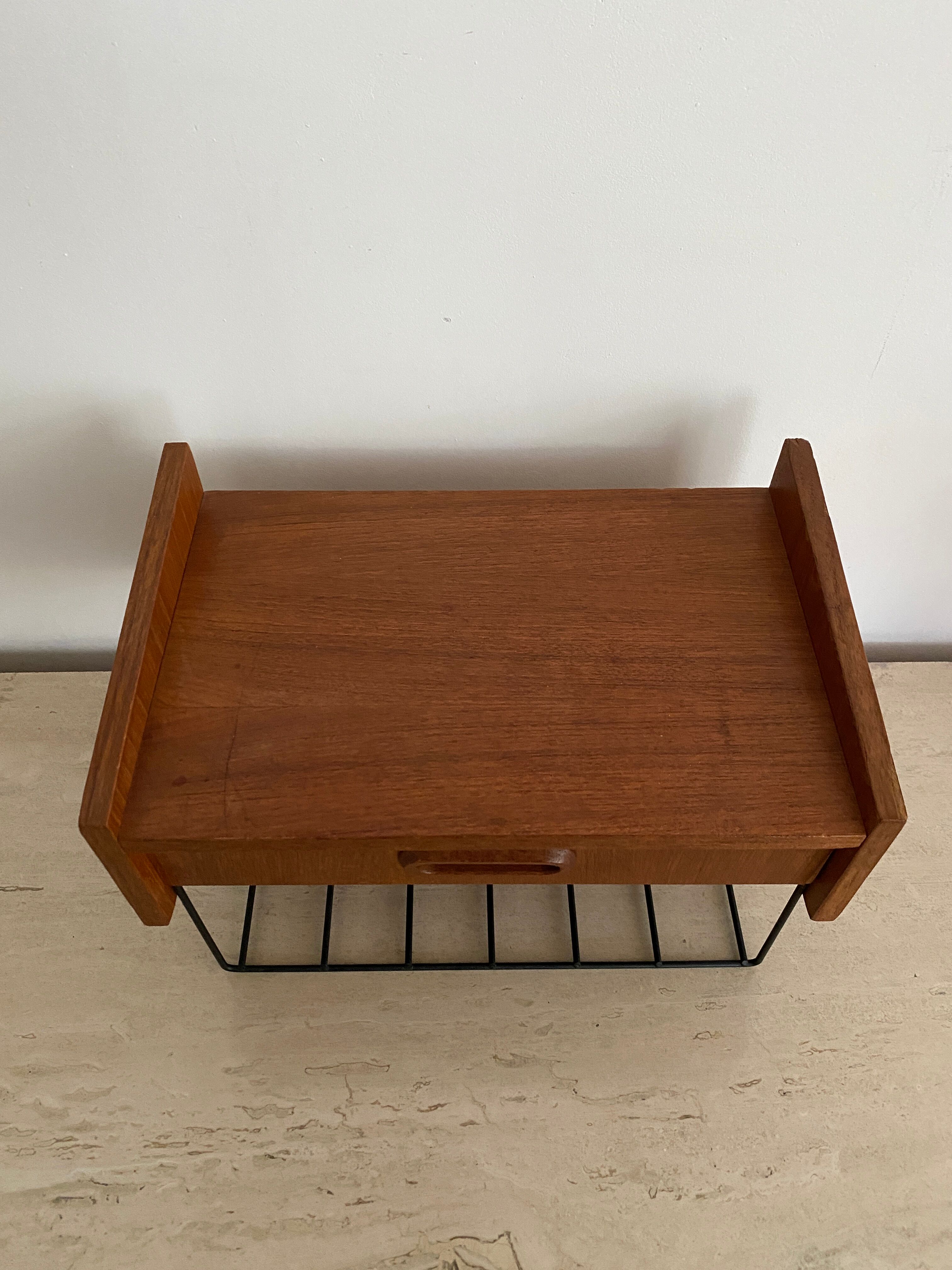 Vintage teak wall shelf