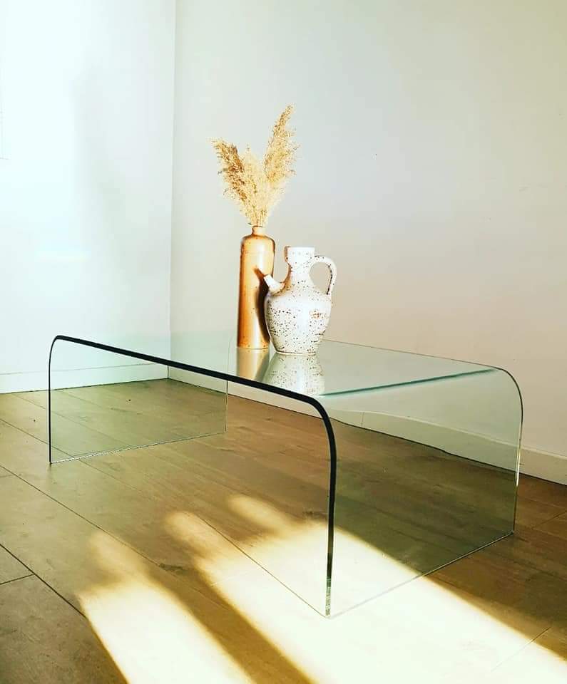 Table basse en verre moulé Roche Bobois