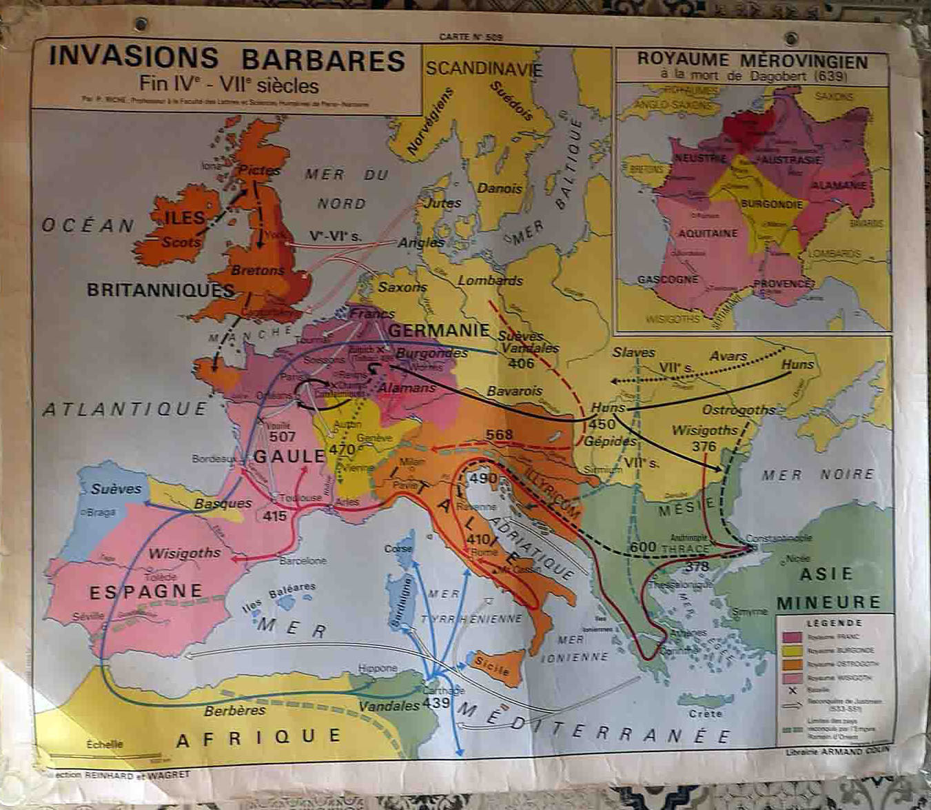 School map post vintage Byzantine Empire