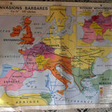 School map post vintage Byzantine Empire