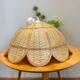 Suspension vintage fleur en rotin