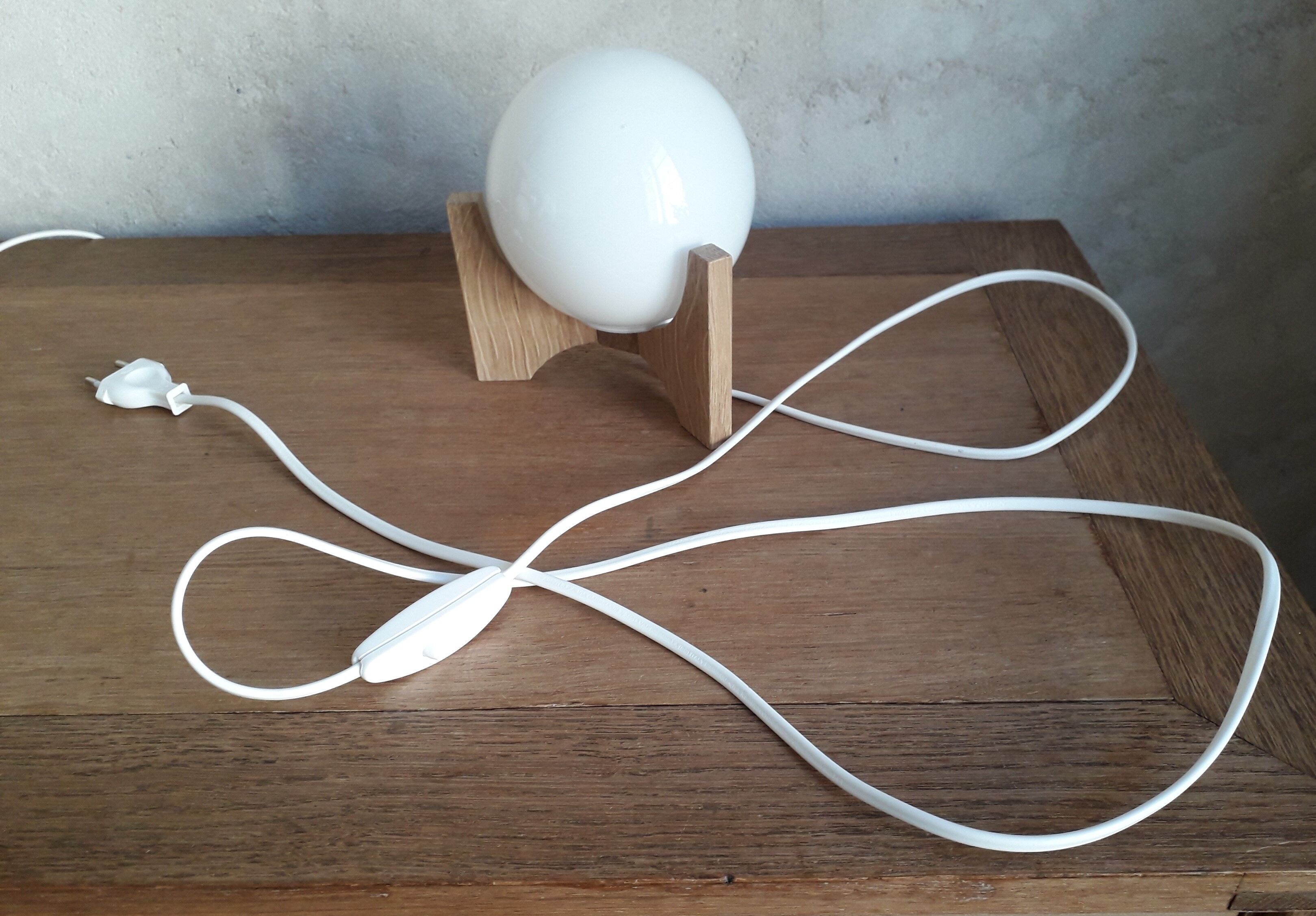 Pair of opaline bedside lamps