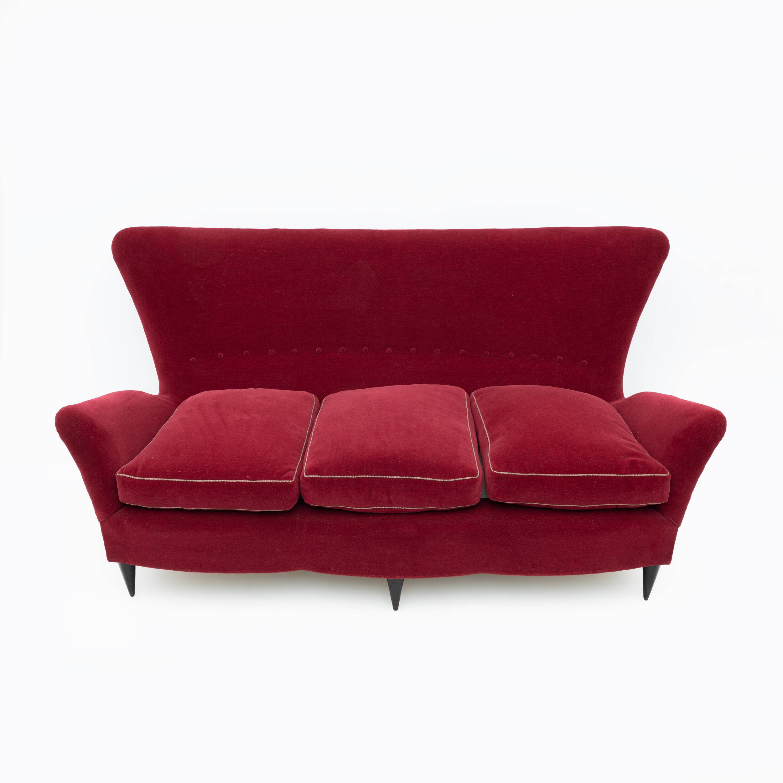 Gio Ponti Art Dèco Italian Sofa from Hotel Bristol Merano, 1950s