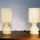 Paire de lampes en albâtre , vintage 1970