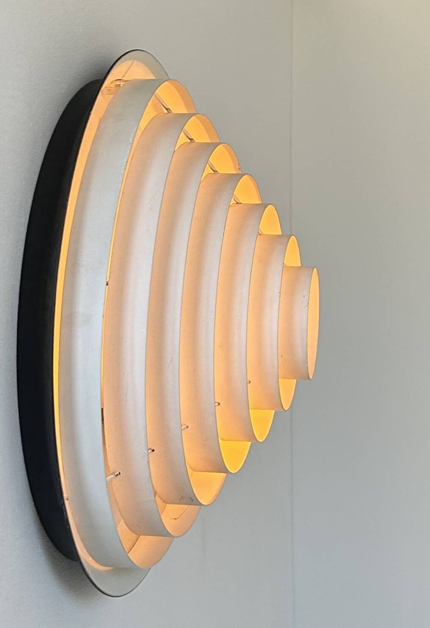 Vintage Falkenbergs wall lamp, black and white metal, Sweden 1960s