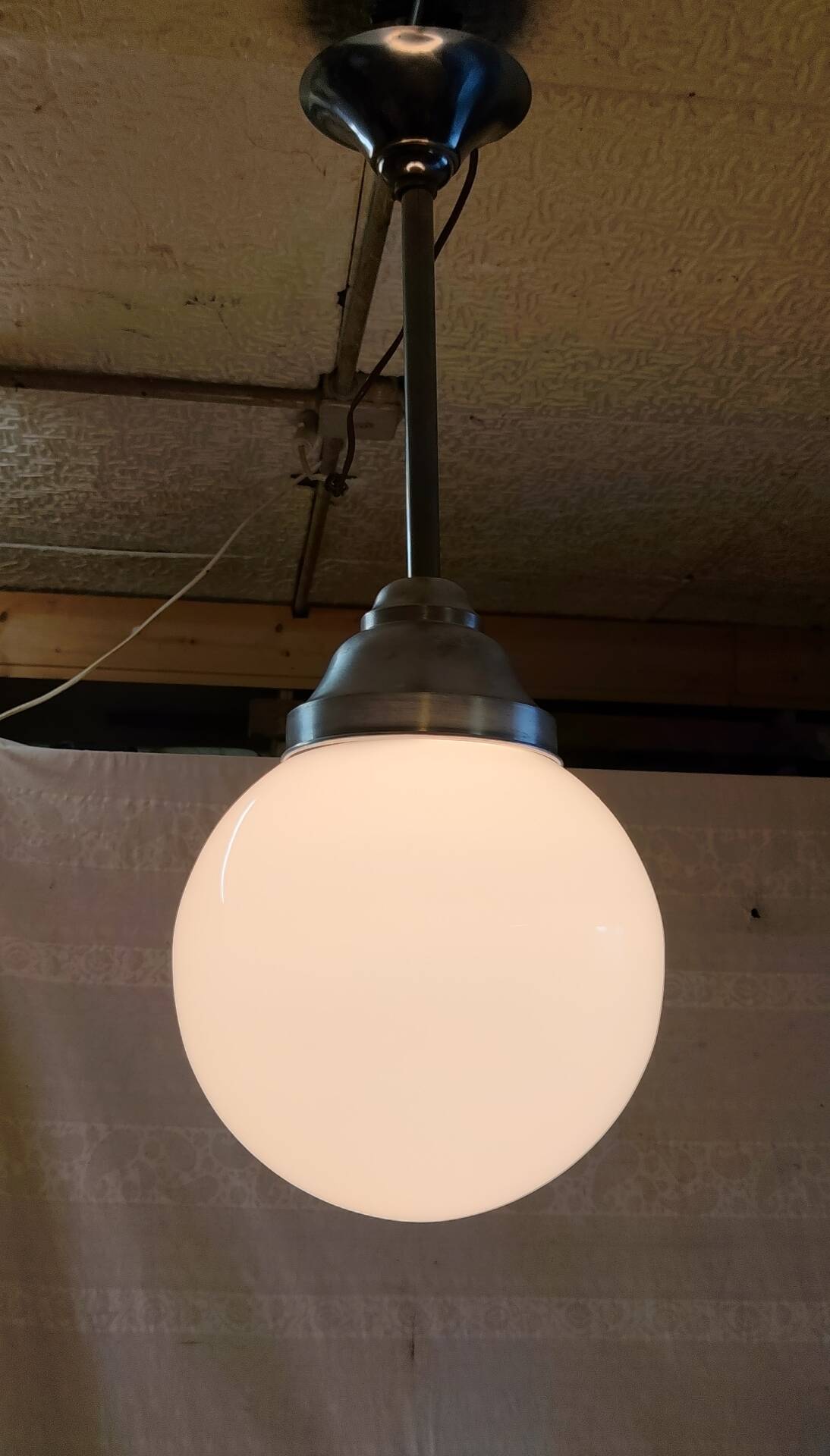 Bauhaus opaline globe suspension XL - mid 20th century