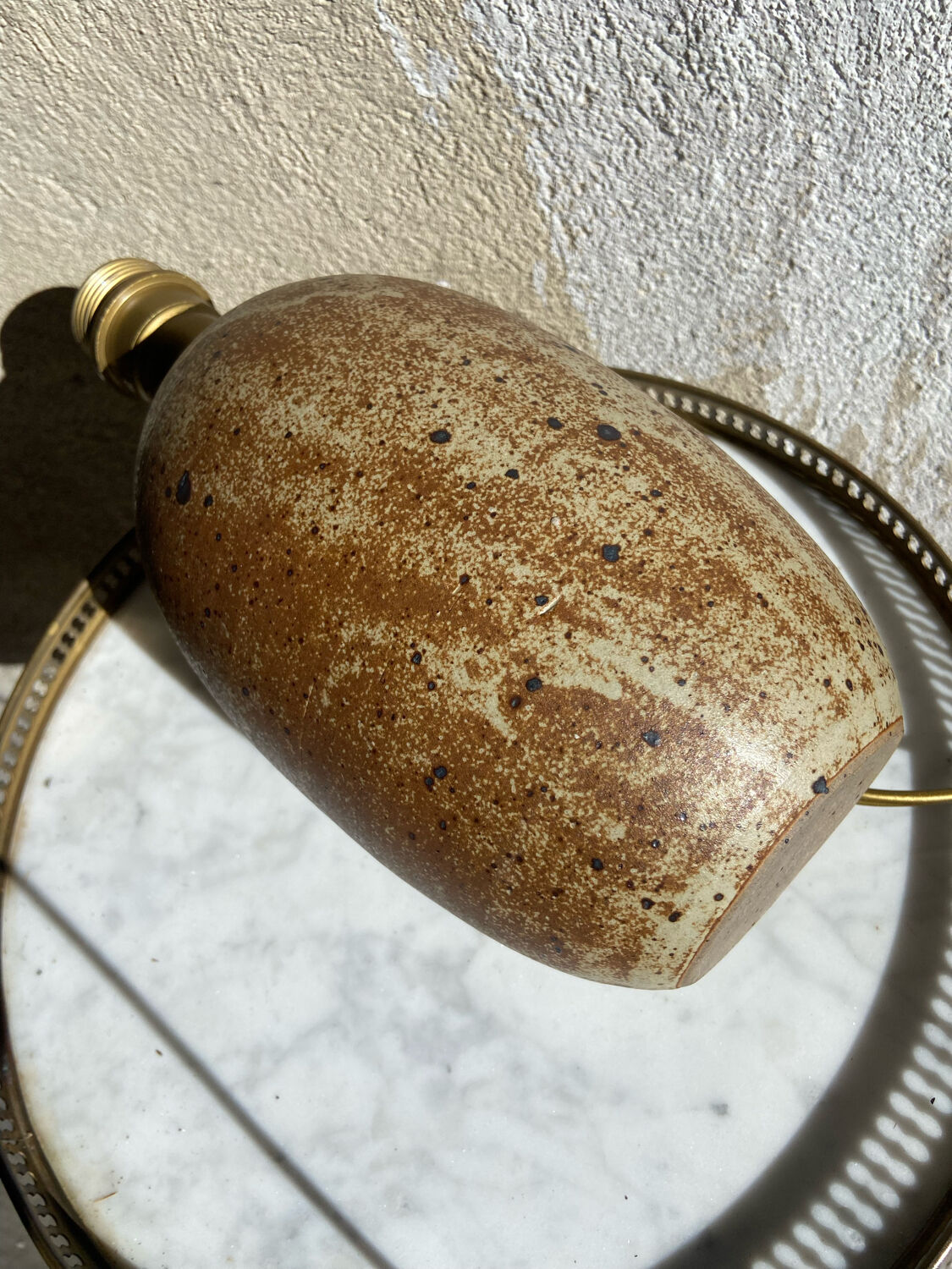 Stoneware foot lamp