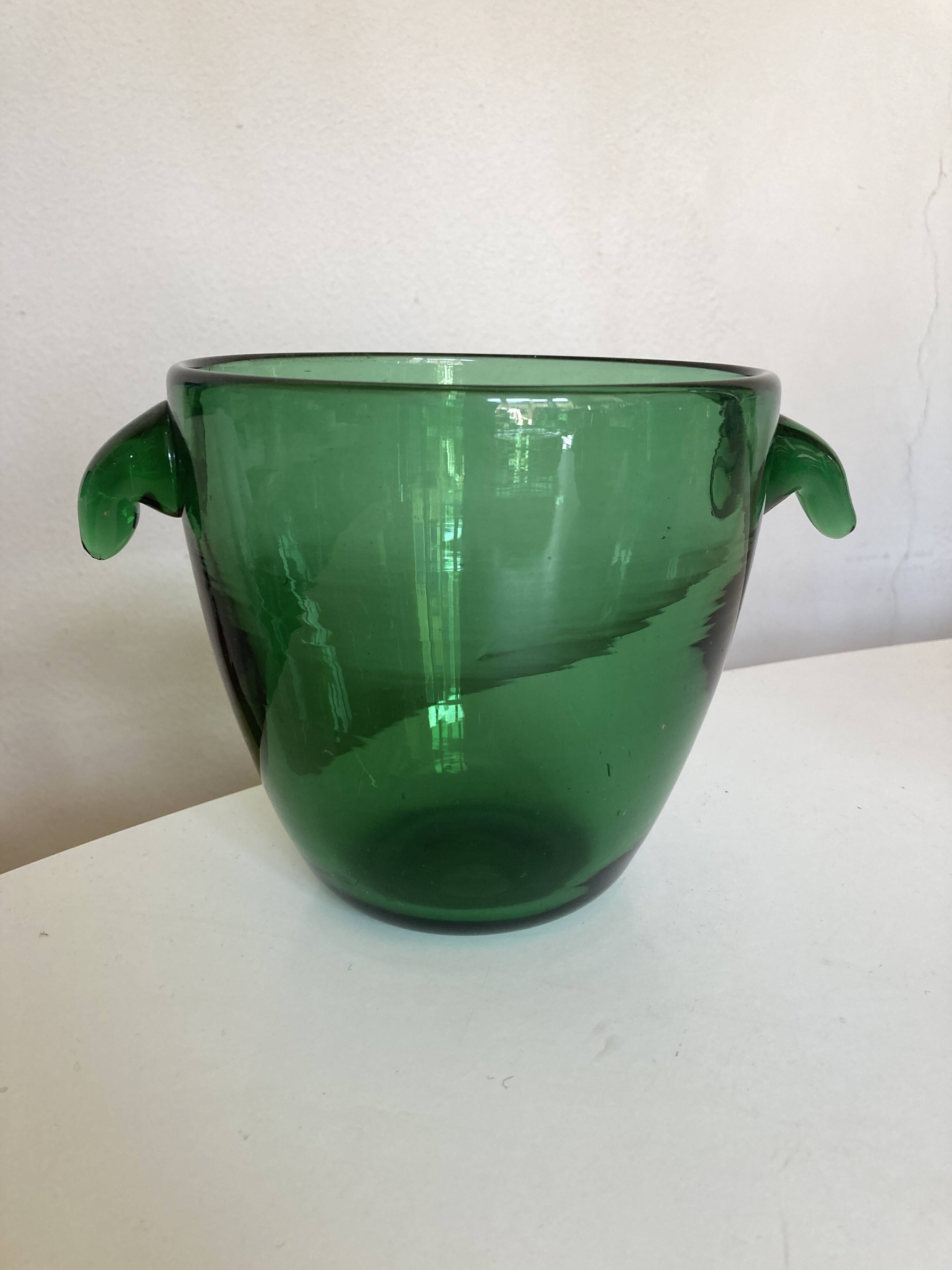 1960s blown glass ice bucket, Italian work