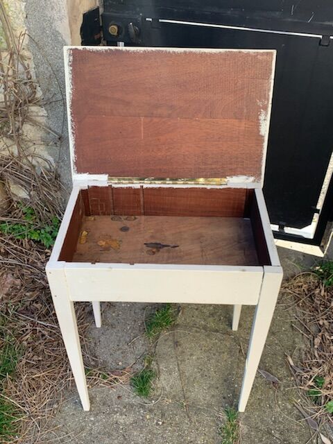 Bureau pupitre table d'appoint en bois peint vintage