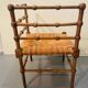Vintage Art Deco wood and straw corner chair, 1930s