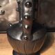 Iridescent black ceramic vase by François Caleca artisan Vallauris
