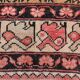 Tapis vintage antique rouge et crème 5x9 142x267 cm SK 19962