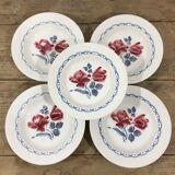 Lot of 5 soup plates Digoin