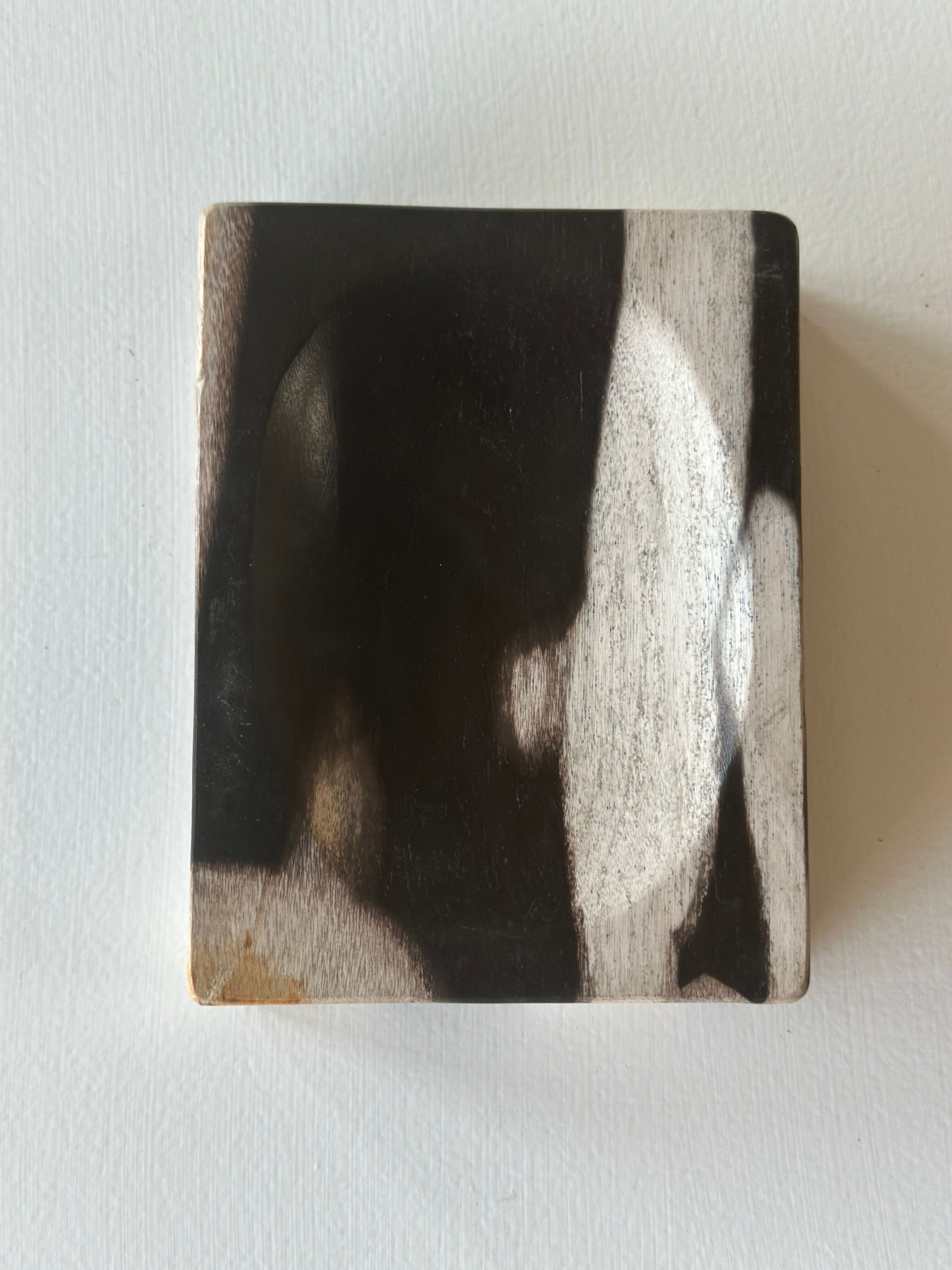 Symmetrical multicolored petrified wood soap dish