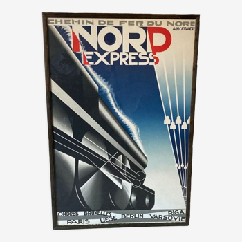 Affiche encadrée vintage Nord Express A.M. Cassandre