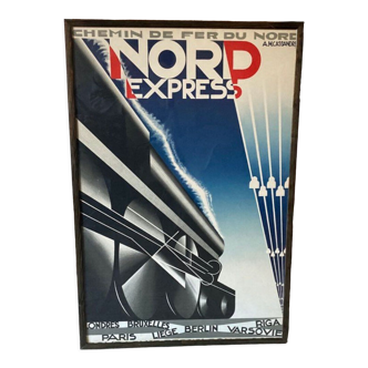 Affiche encadrée vintage Nord Express A.M. Cassandre