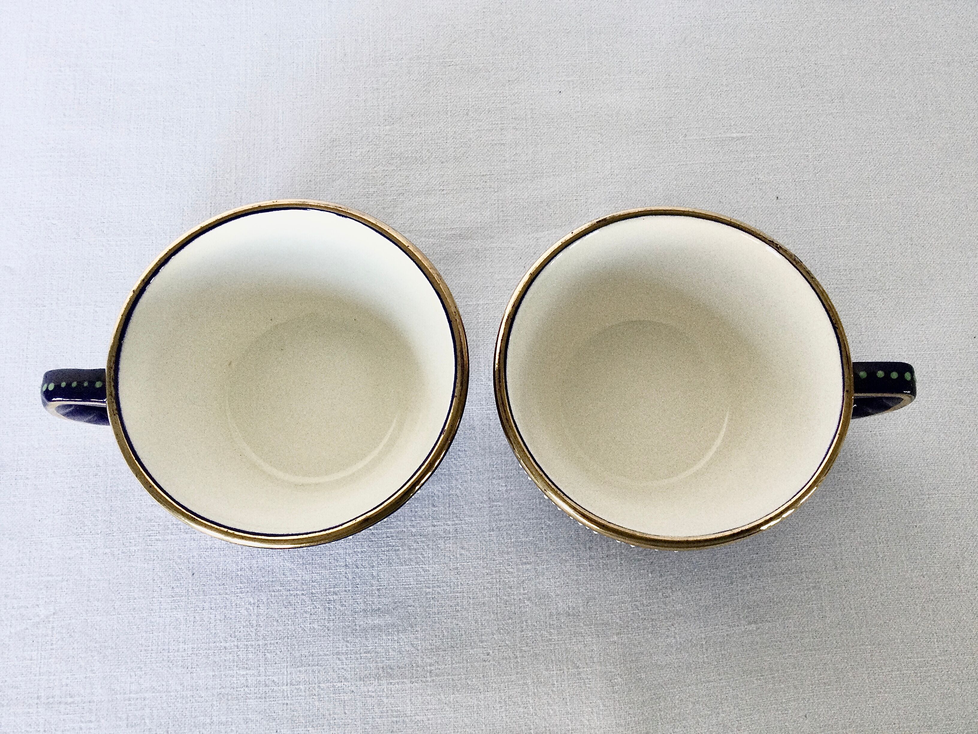 HB Quimper earthenware lunch pair