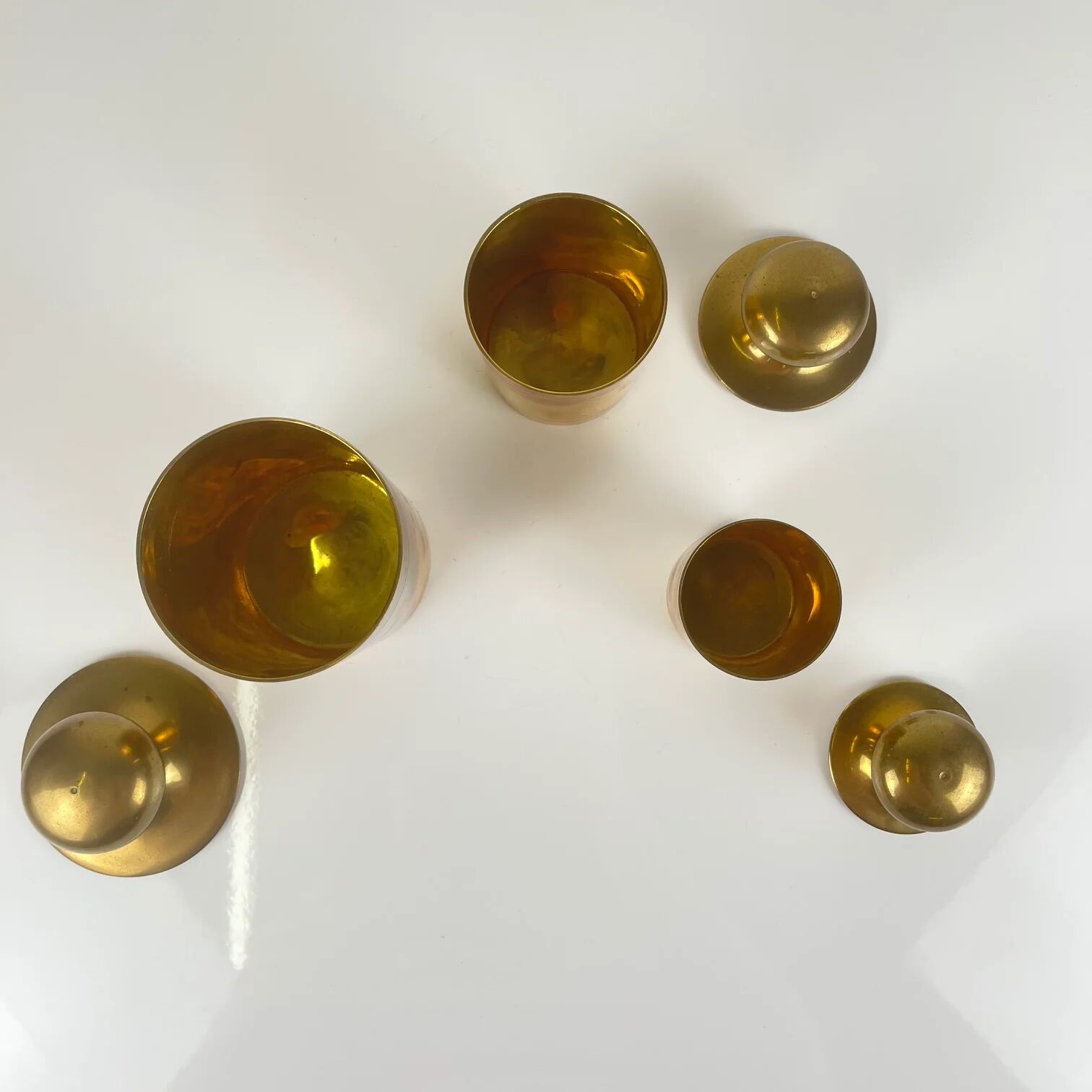 Set of 3 vintage brass boxes, 1960s-1970s