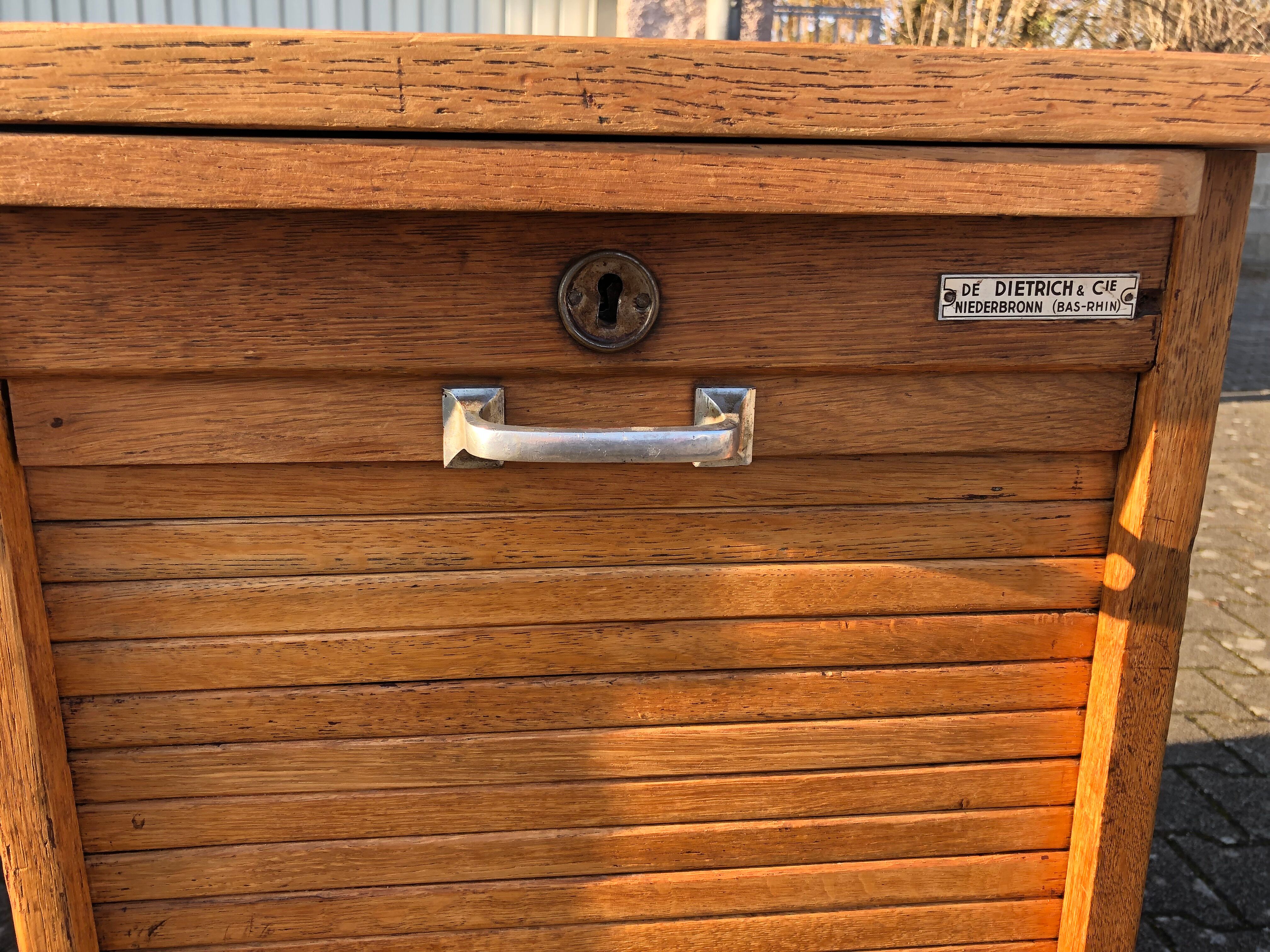 Solid oak office two caissons