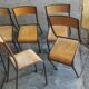 Serie de 8 chaises vintage empilables