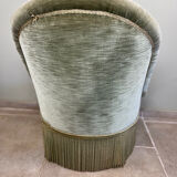 Fauteuil crapaud en velours vert