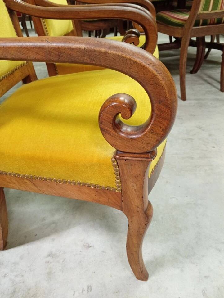Paire de fauteuils d’époque Empire-Restauration en acajou