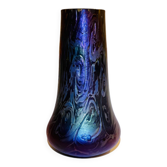 Loetz iridescent glass paste vase for Kralik