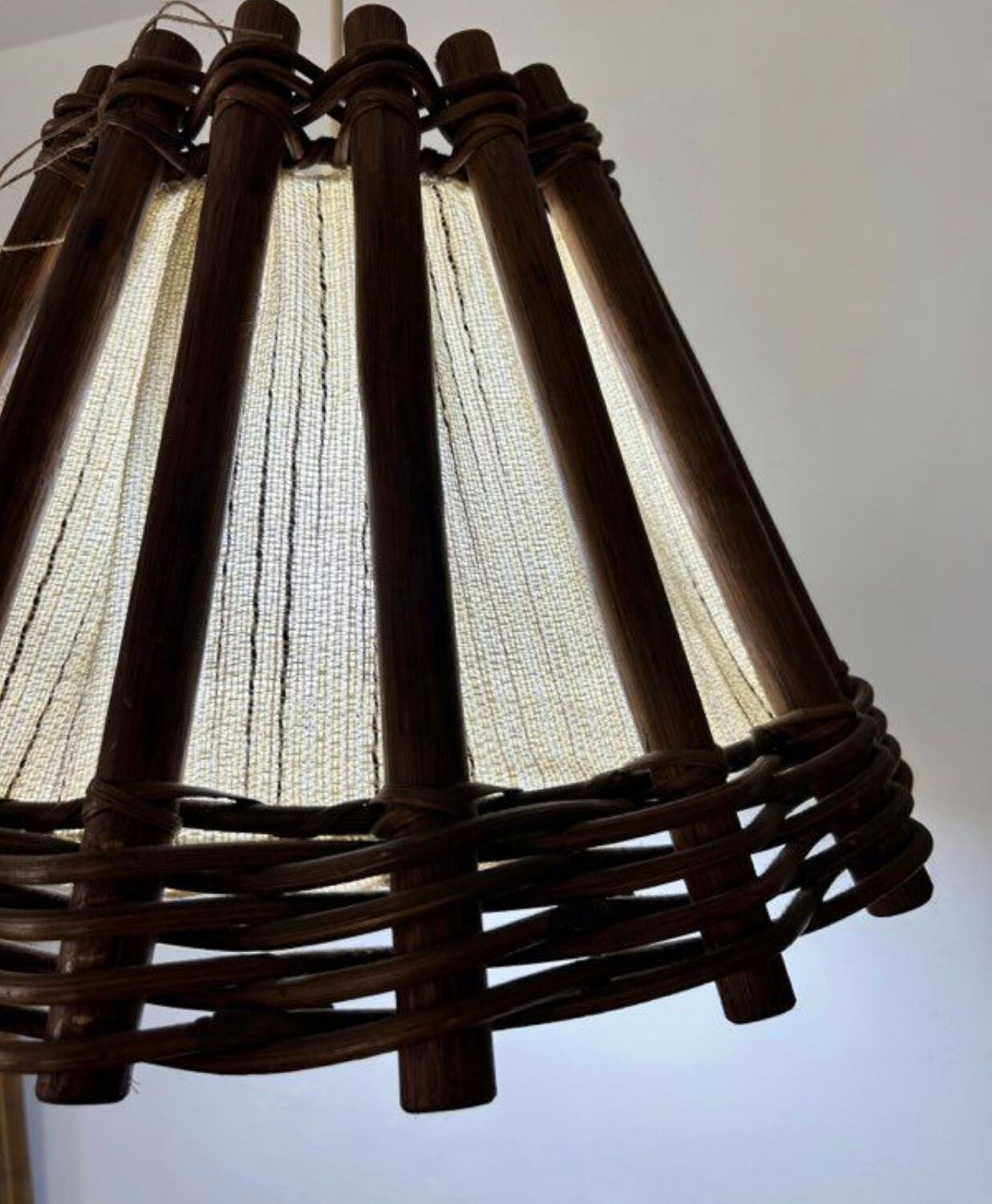 Scandinavian wood chandelier from the 60s