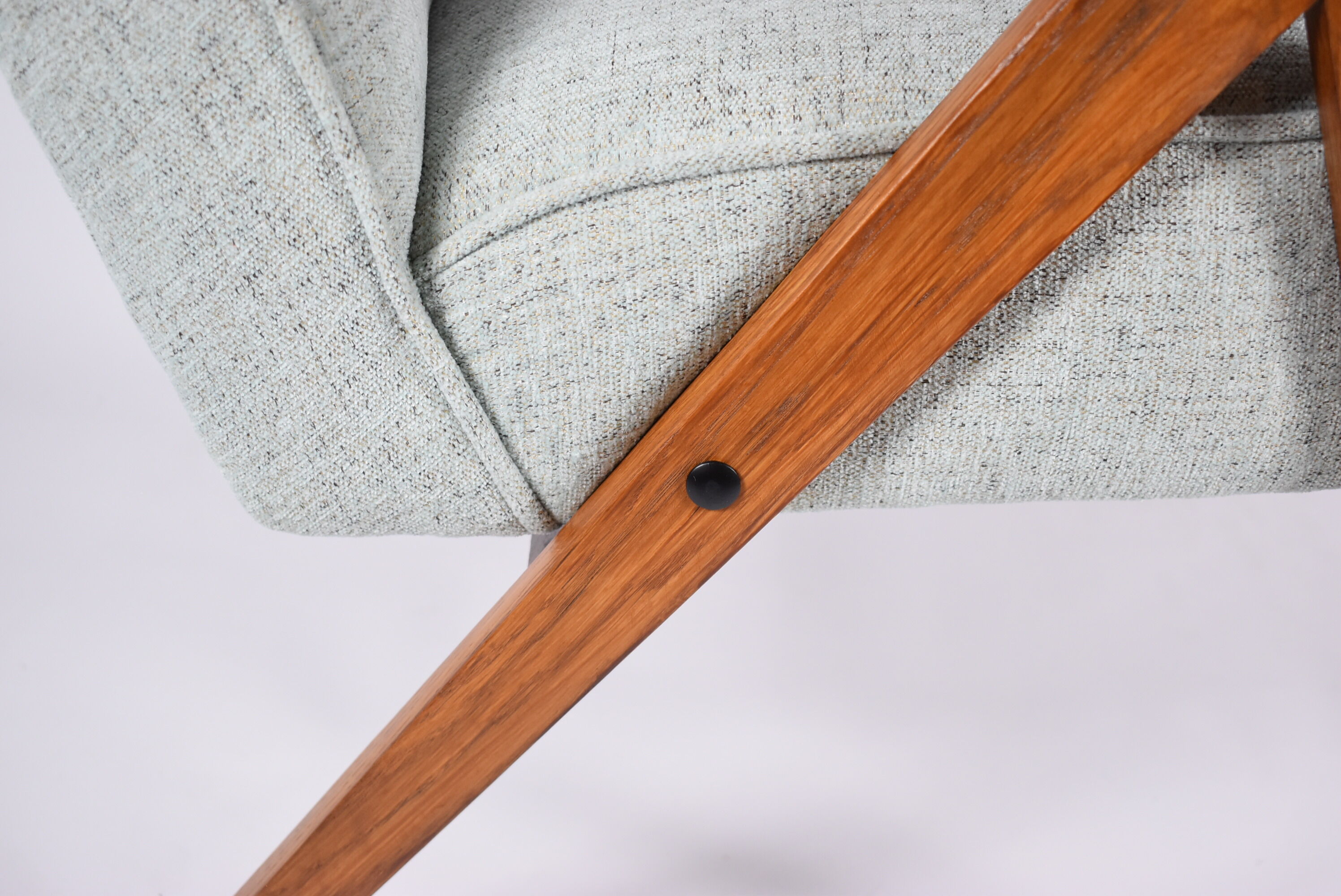 Vintage original armchair, fully restored, 1960s, green upholstery