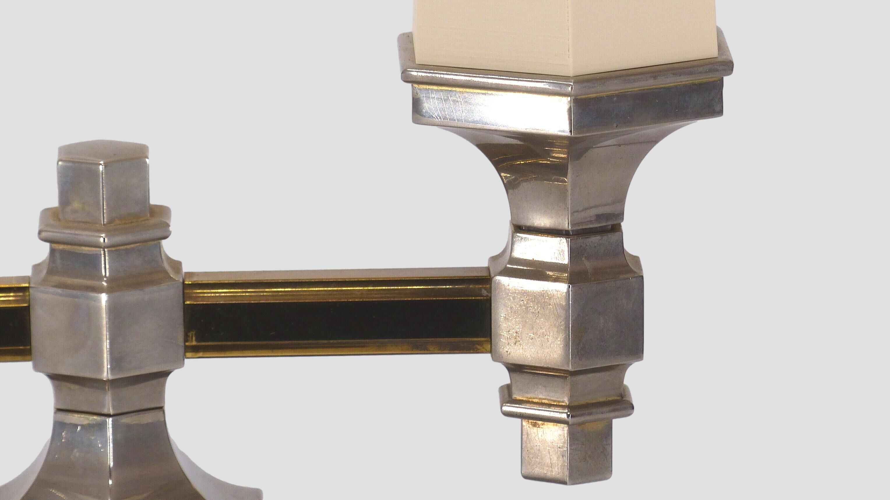 Pair of candelabra lamps in chromed metal Nagel 1970
