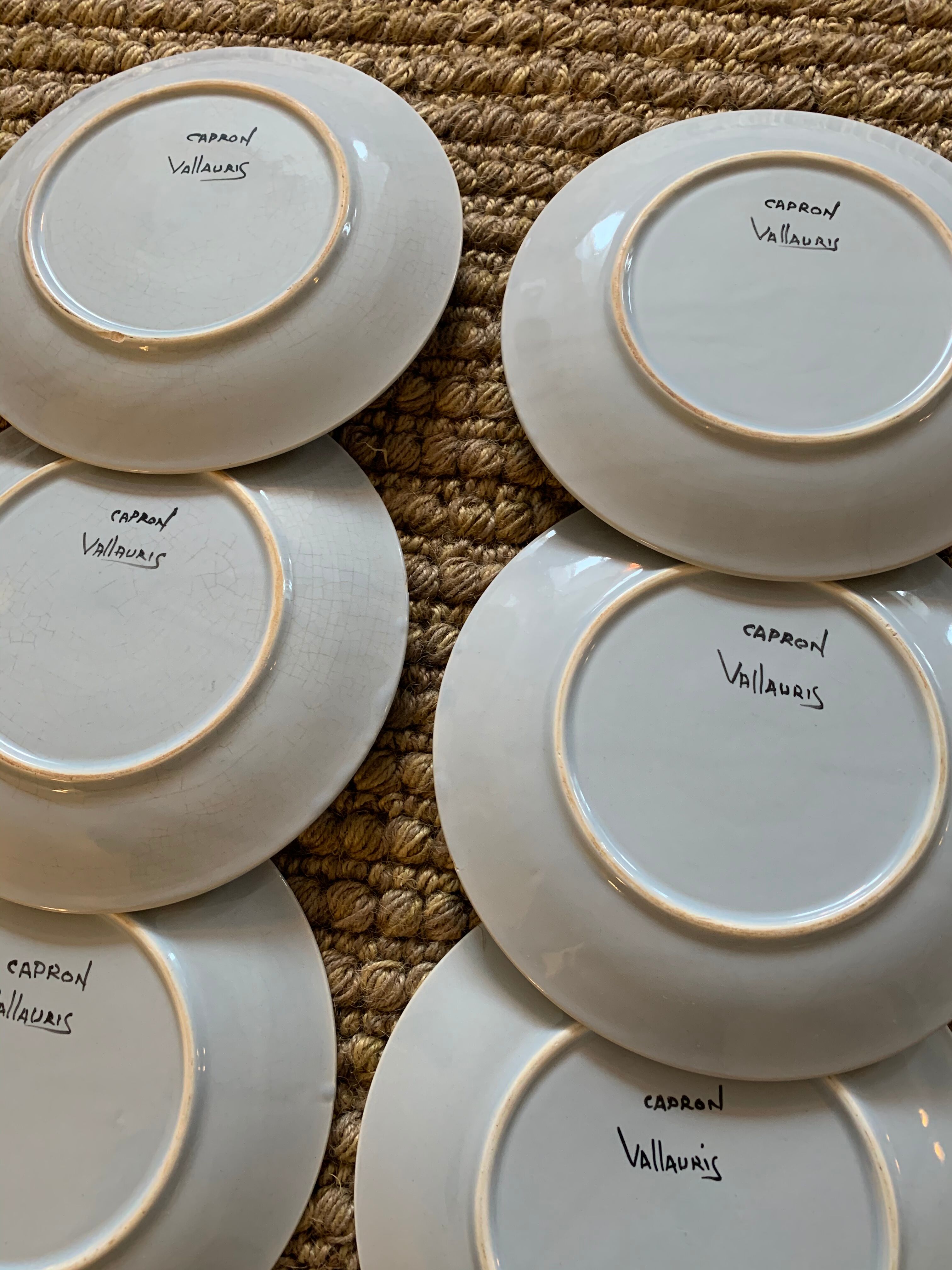 6 vintage Ceramic Roger Capron plates