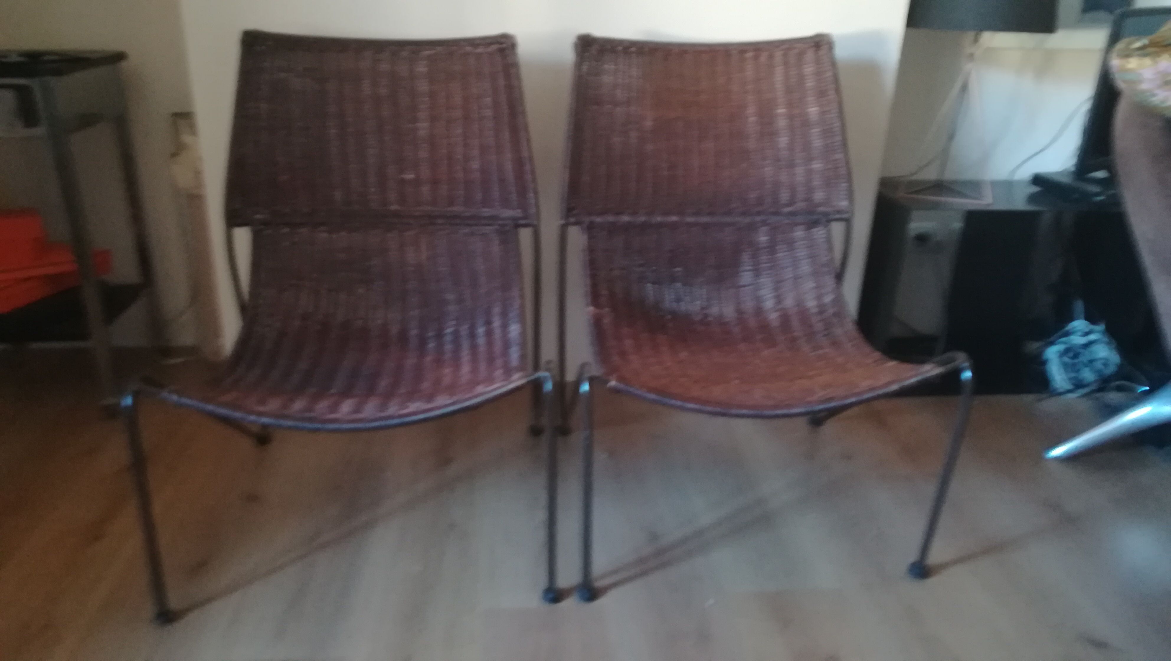 Fauteuils en rotin par Frederick Weinberg