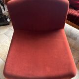 Arfa brick red velvet armchair