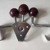 Set of 3 metal and bakelite coat hooks, public school type