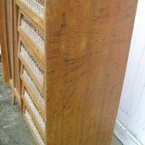 Chest of drawers with compass feet, 1 door and 6 drawers, 1960s