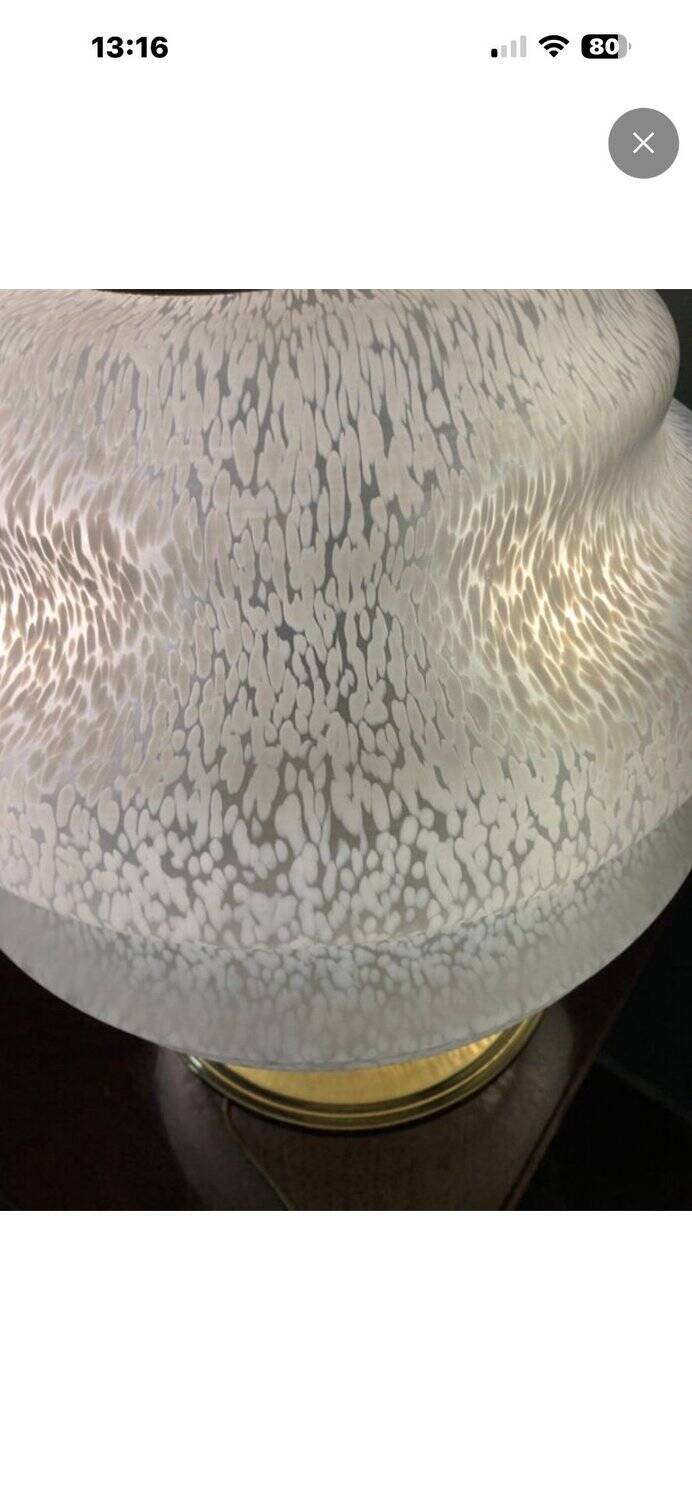 Vintage table lamp from Verrerie de Clichy, speckled glass and brass, years.