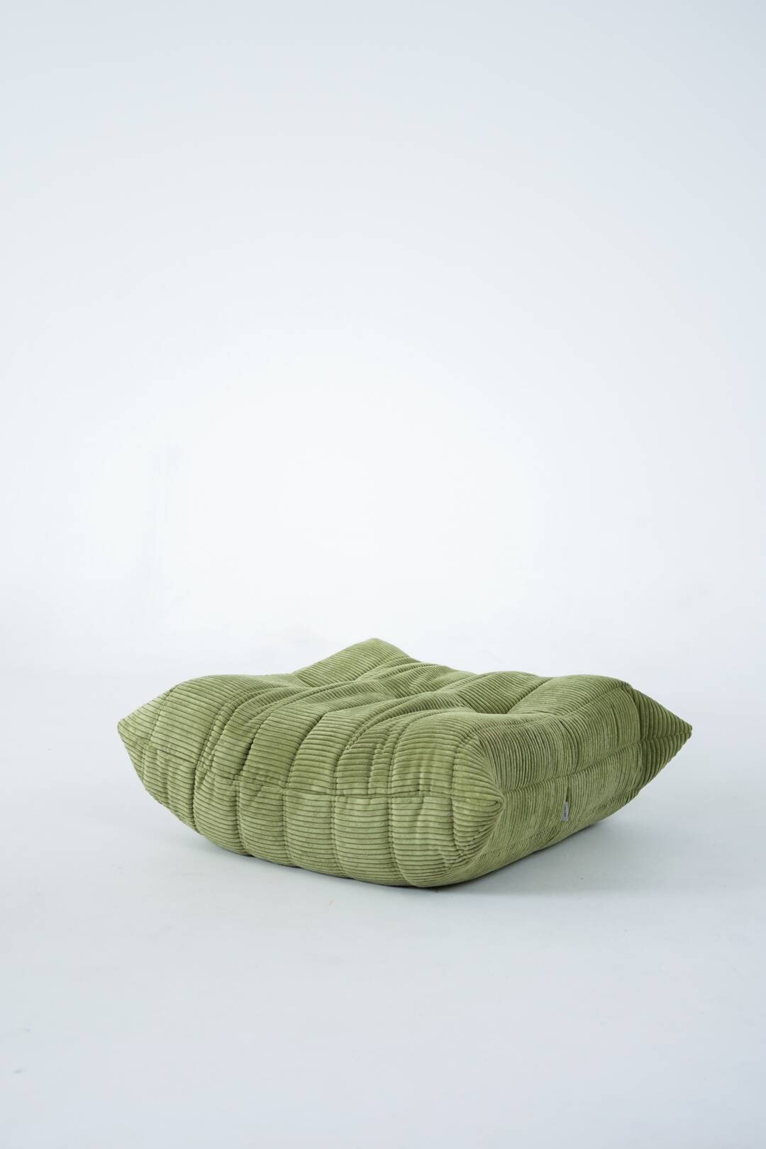 Togo Armchair and Pouf in Fresh green Corduroy