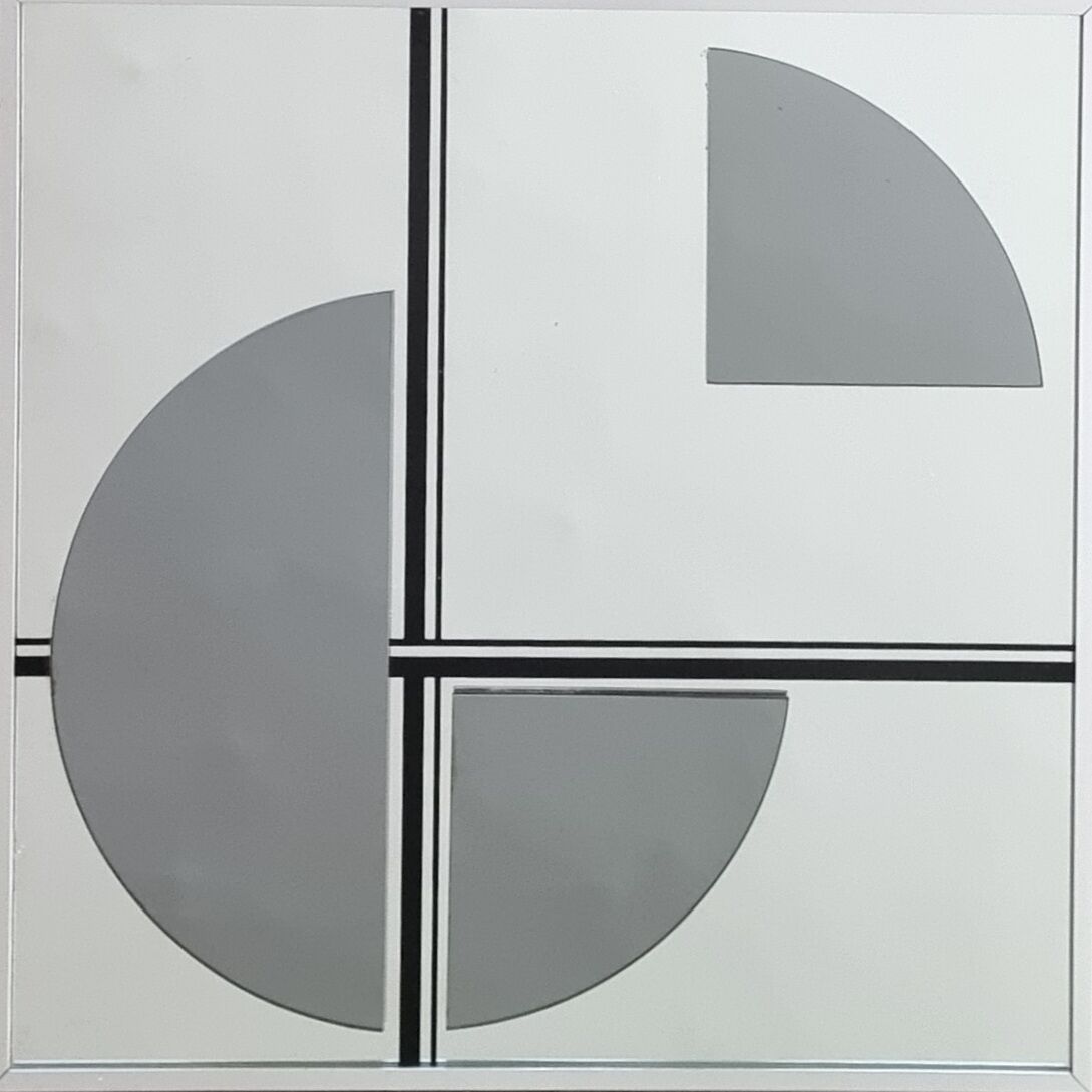 Modernist mirror by Guy Loriot, Meilleur Ouvrier de France, circa 1980