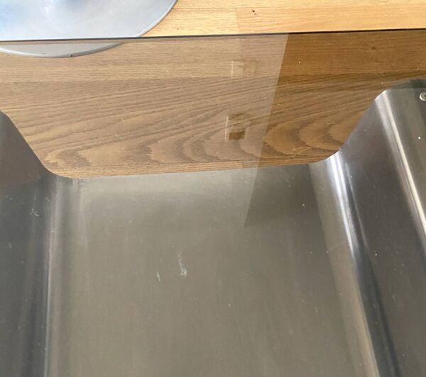 Petite Table Basse inox Design Créateur Acier Moderne Vintage Verre Mobilie