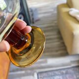 5 amber block glasses from the 1970s