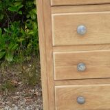 Chest of drawers 4 drawers oak feet compass vintage raw wood